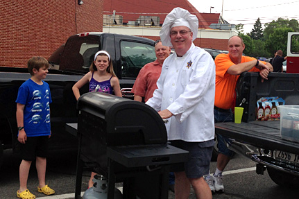 Grilling at the Sidewalk Chalk Party